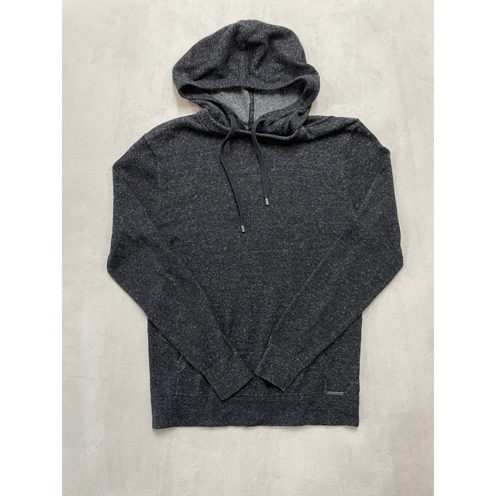 Michael Kors Mens Linen Blend Knit Hoodie Gray Marl Sweater KR46J360LB Size M